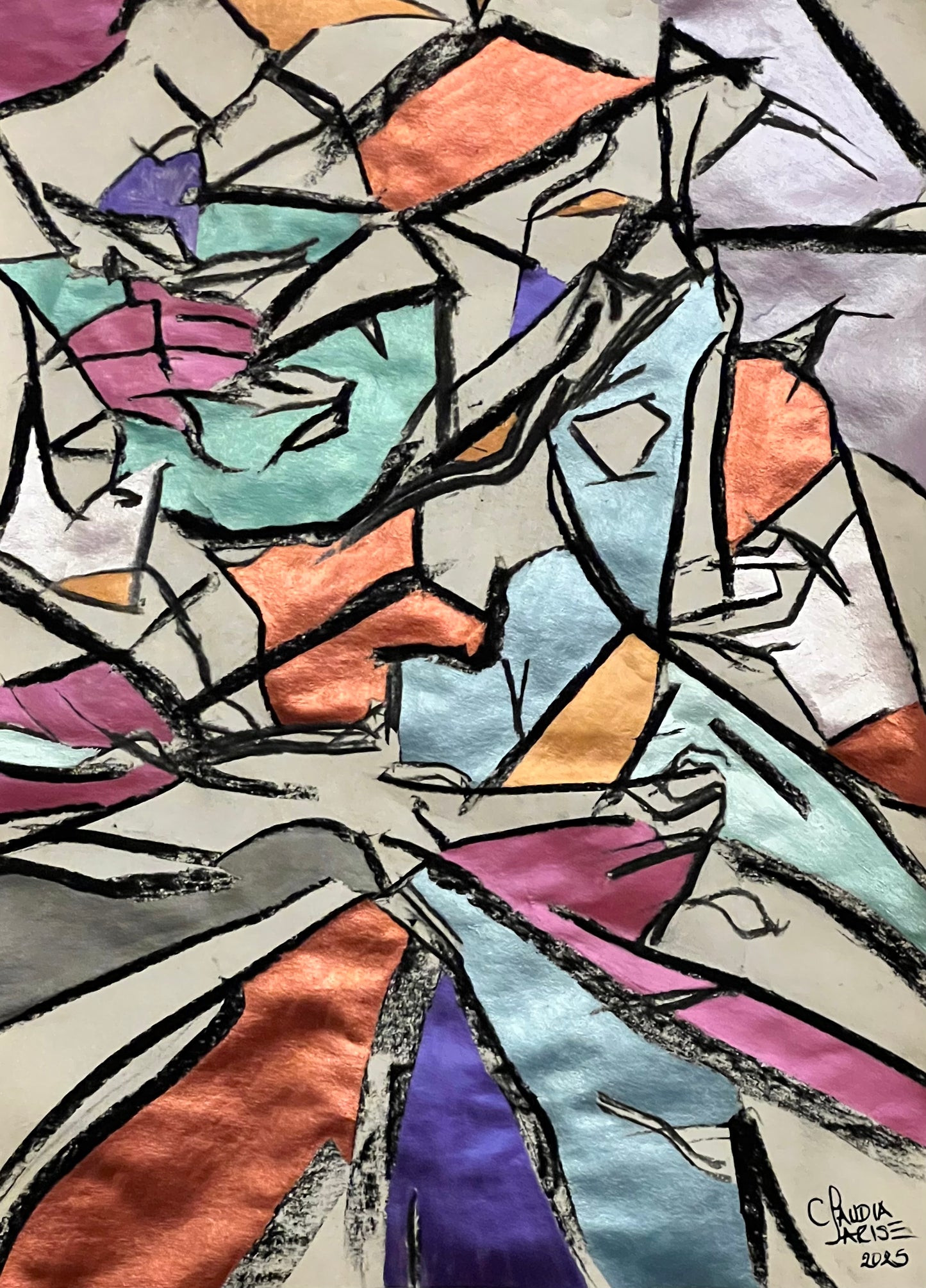 Fragmentos de Luz - Pintura abstracta acrílico - Arte contemporáneo - Claudia Parise