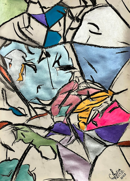 Geometría de la Emoción - Pintura abstracta acrílico - Arte contemporáneo - Claudia