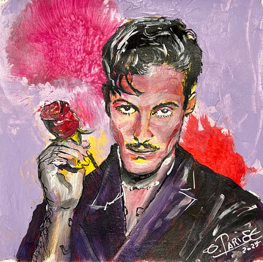 Måneskin - Retrato acrílico sobre papel 20x20cm - Banda rock italiana - Osvaldo Parise
