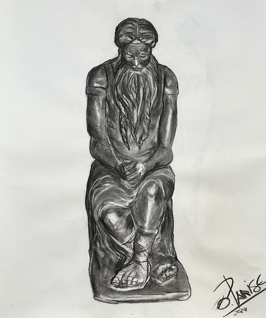 Moisés - Retrato original arte contemporáneo - Figura bíblica histórica - Osvaldo Parise
