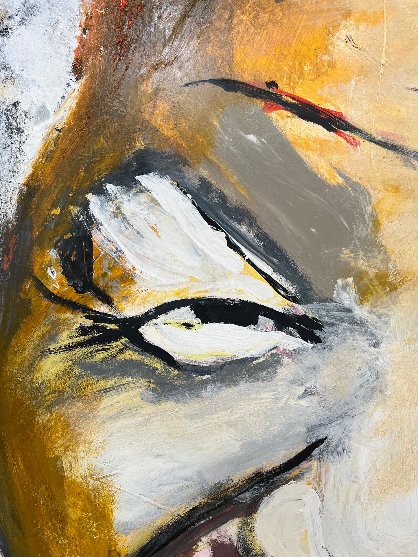 Mandela retrato - Acrílico gran formato 180x120cm - Arte contemporáneo - Osvaldo Parise
