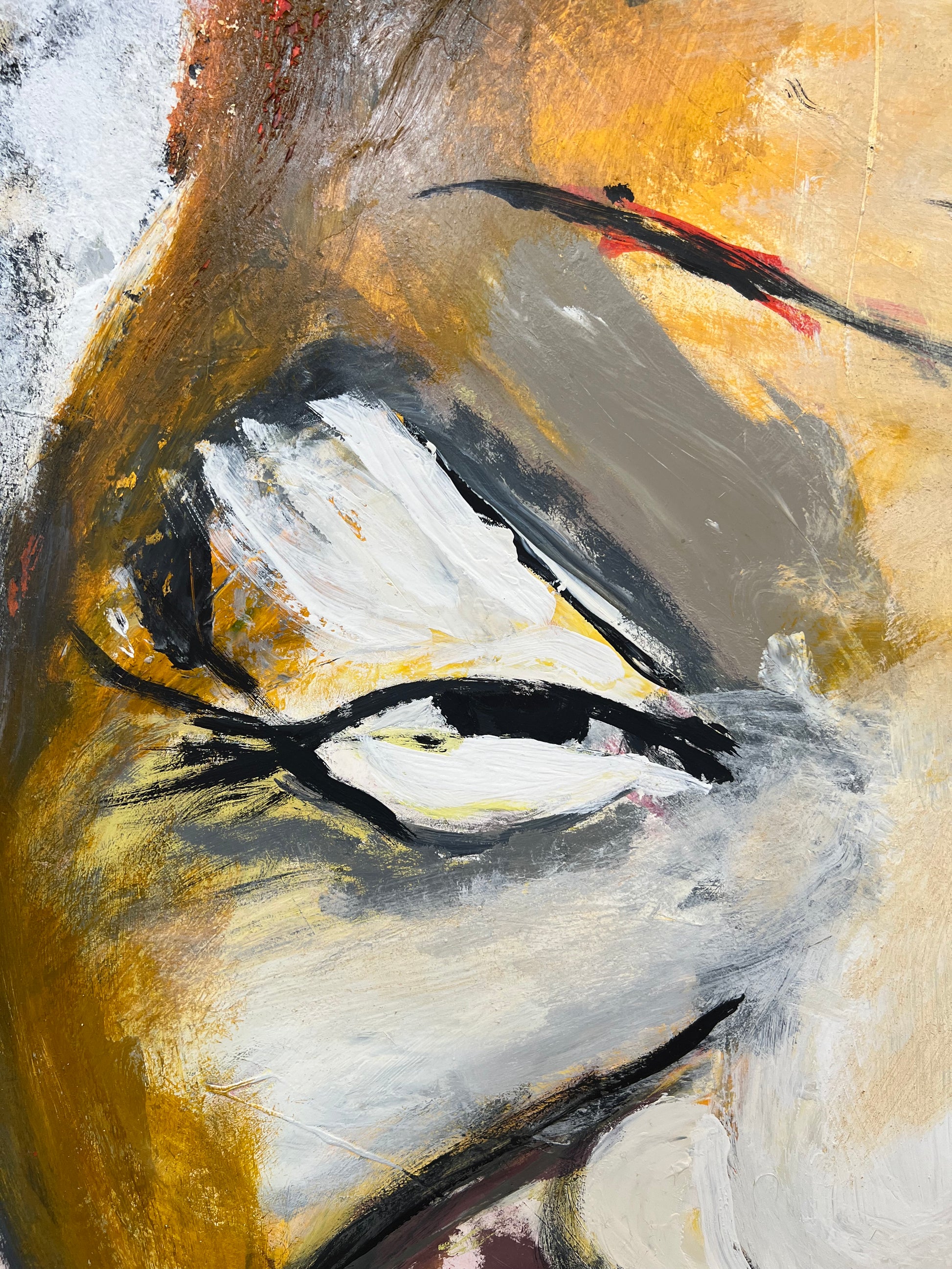 Mandela retrato - Acrílico gran formato 180x120cm - Arte contemporáneo - Osvaldo Parise
