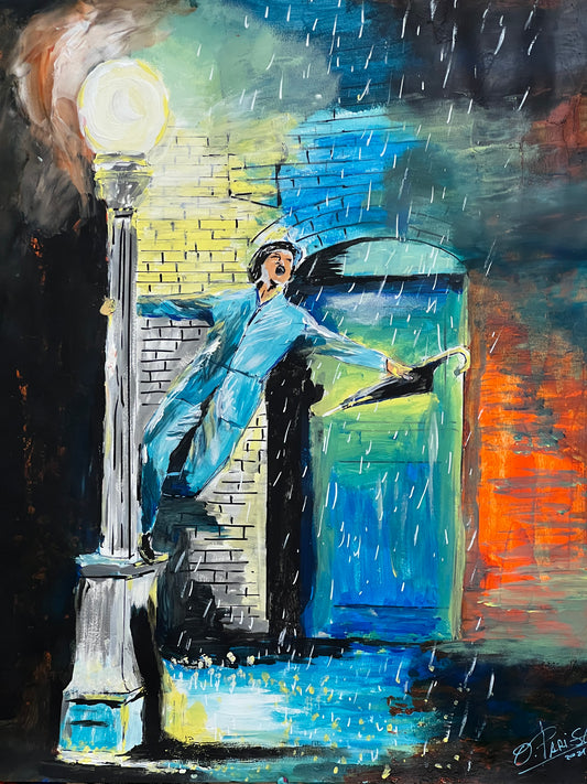 Gene Kelly Retrato Original 60x50cm - Arte Contemporáneo Danza