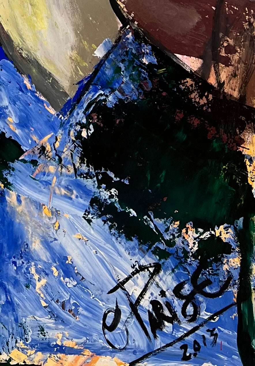 Nelson Mandela - Detalle pintura acrílica monumental - Icono libertad - Galería Parise
