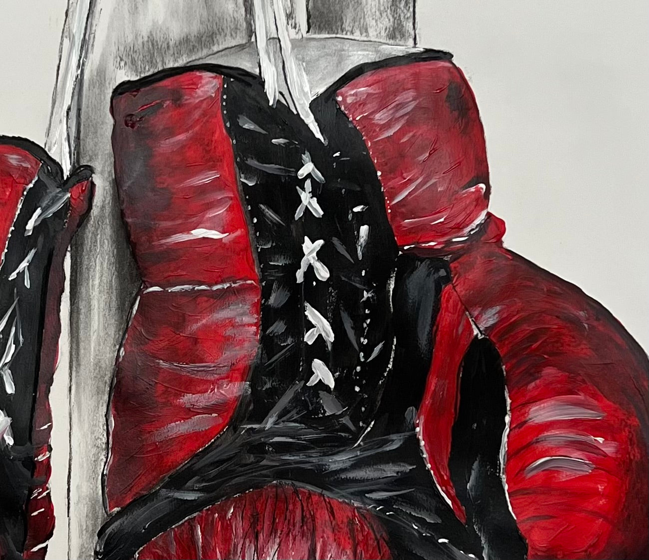 Never Give Up - Vista lateral obra original - Arte motivacional - Osvaldo Parise
