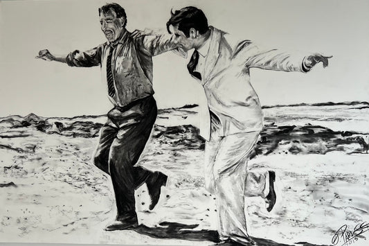Zorba el Griego - Detalle carboncillo gran formato - Sirtaki danza griega - Osvaldo Parise
