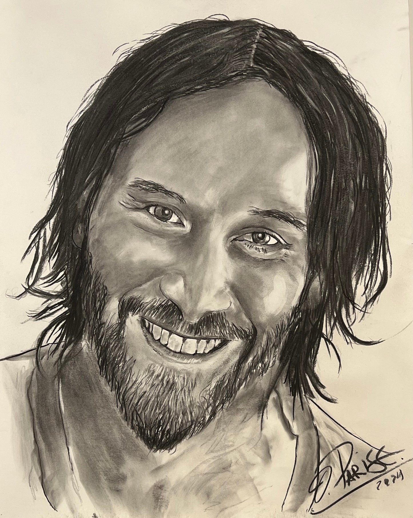 Keanu Reeves - Retrato original - Actor legendario Matrix y John Wick - Osvaldo Parise
