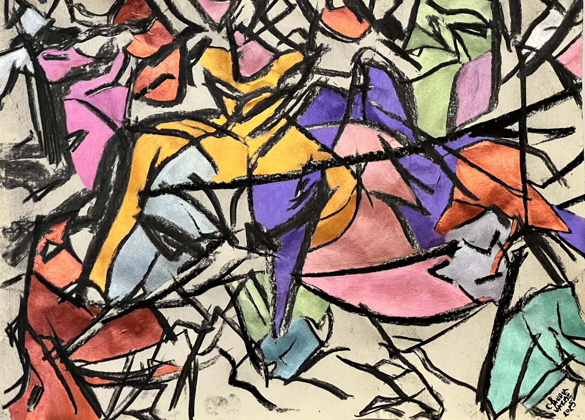 Carnaval - Pintura acrílica metalizada - Arte contemporáneo - Claudia Parise
