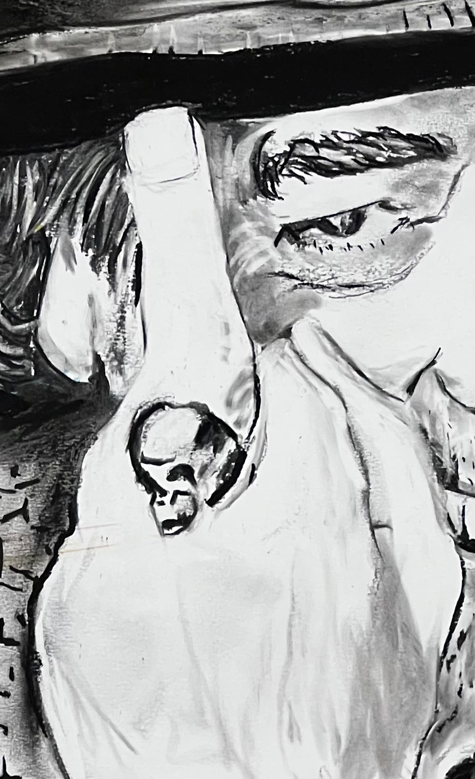 Joaquín Sabina - Vista completa retrato original - Arte contemporáneo español - Osvaldo Parise
