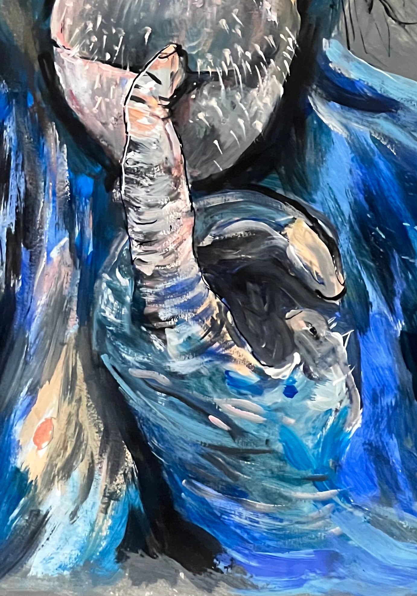 Mono Serie I - Vista completa pintura 60x50cm - Arte contemporáneo - Osvaldo Parise
