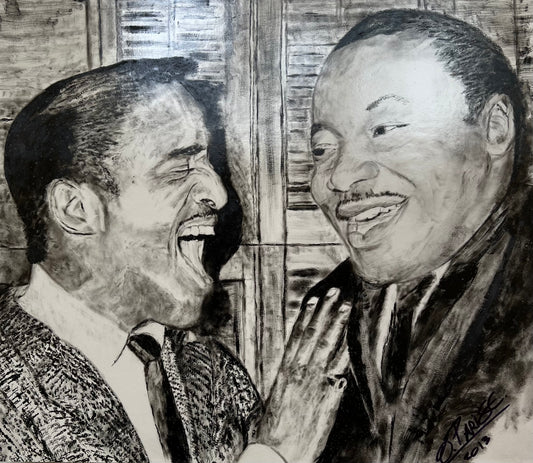 Sammy Davis Jr. y Martin Luther King - Pintura histórica 80x70cm - Iconos derechos civiles - Osvaldo Parise
