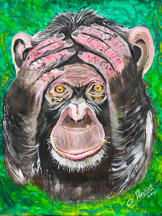 Mono Serie II - Pintura filosófica 60x50cm - Arte contemporáneo reflexivo - Osvaldo Parise
