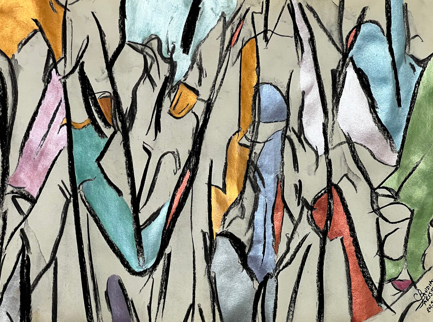 El Latido Oculto - Pintura abstracta acrílico - Arte contemporáneo - Claudia Parise
