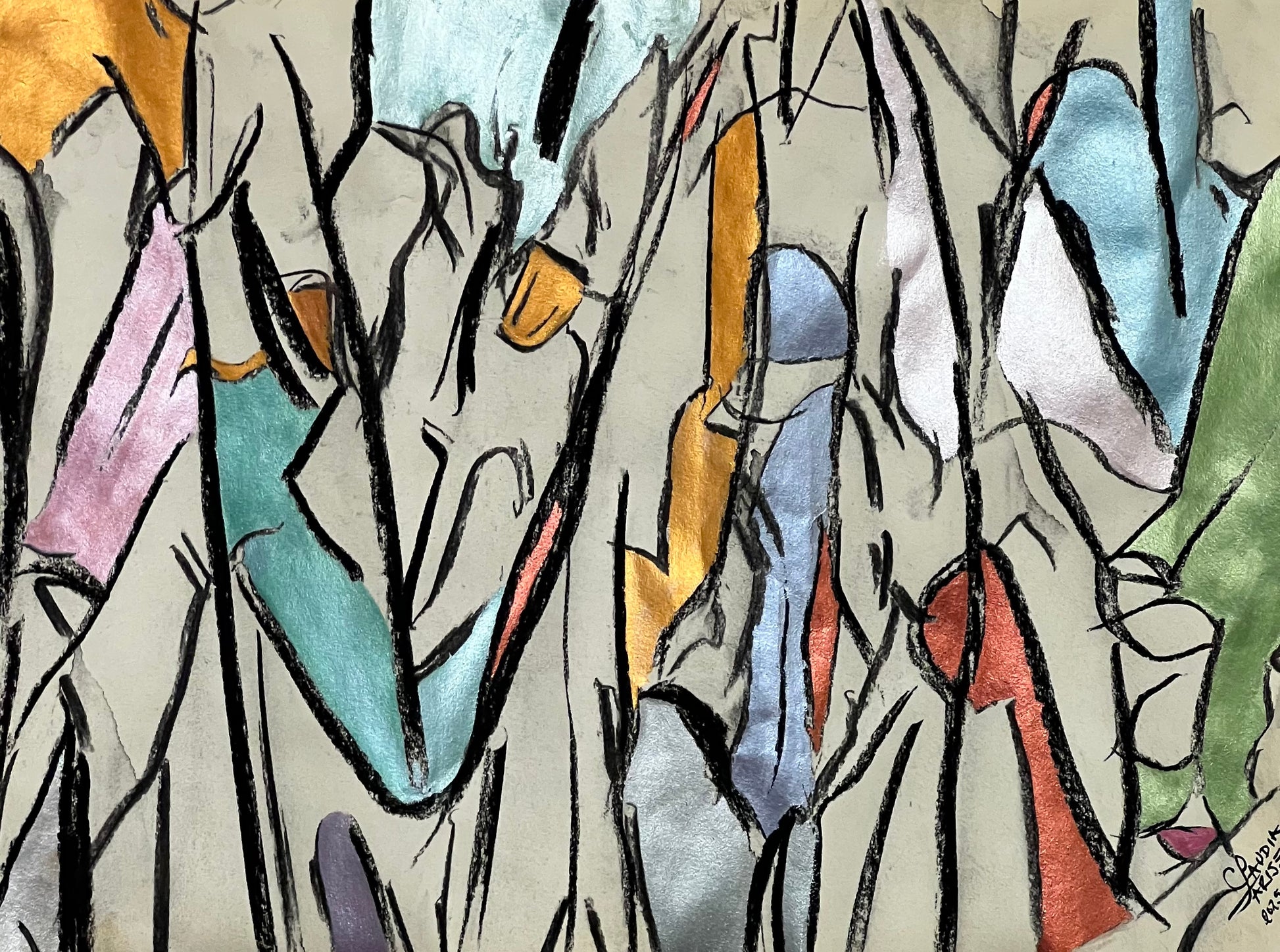 El Latido Oculto - Pintura abstracta acrílico - Arte contemporáneo - Claudia Parise
