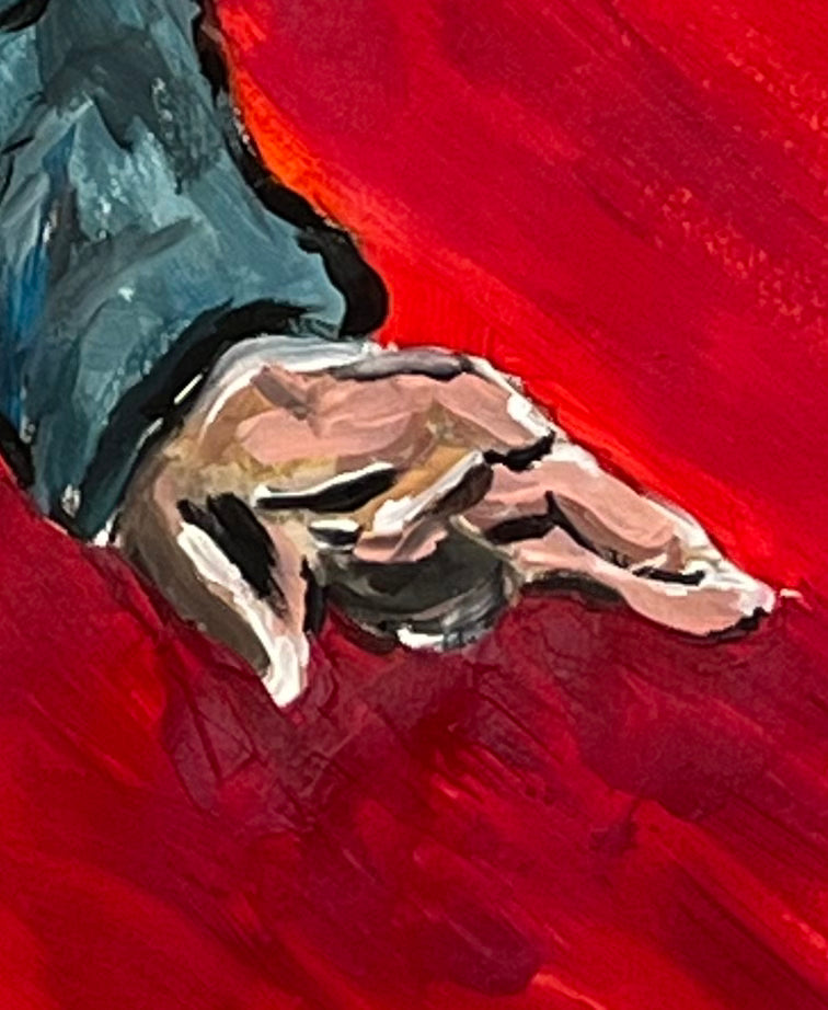 Joe Cocker - Vista completa retrato acrílico - Arte contemporáneo - Osvaldo Parise

