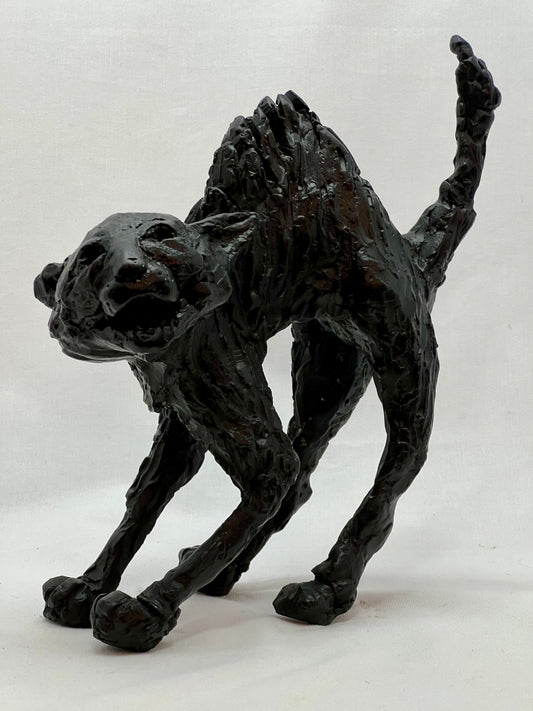 Gato Negro - Escultura en bronce patinado - Arte felino - Galería Osvaldo Parise
