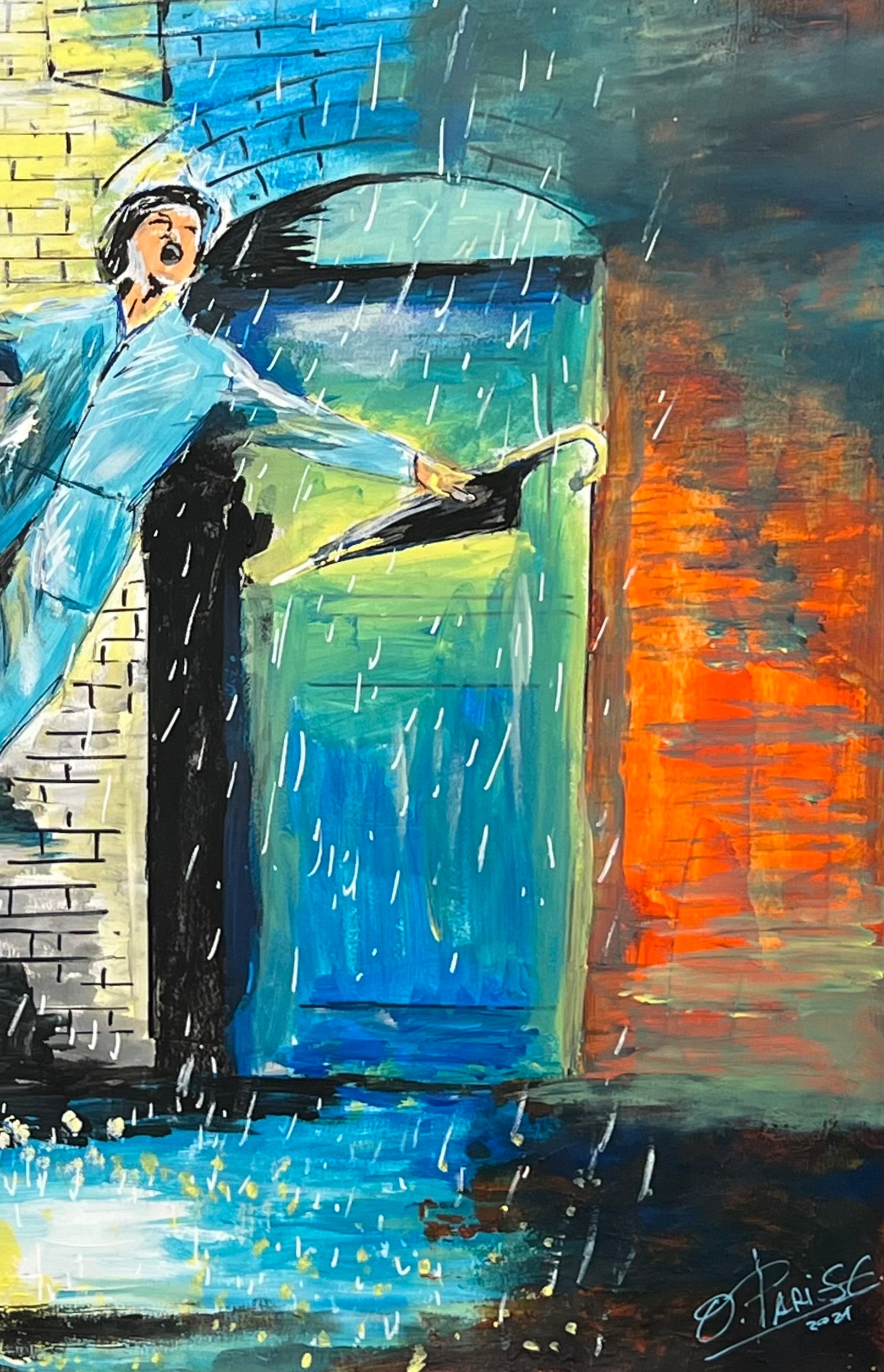 Gene Kelly - Retrato original 60x50cm - Leyenda danza musical - Osvaldo Parise
