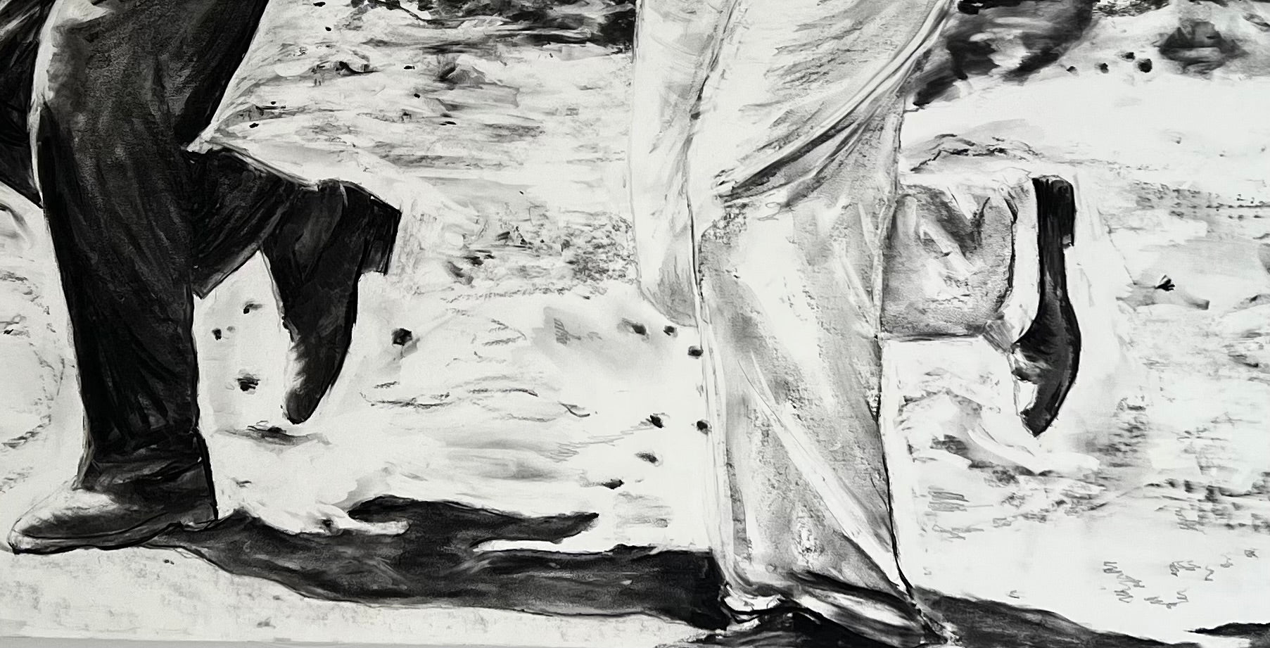 Zorba el Griego - Obra monumental carboncillo 180x120cm - Arte gran formato - Osvaldo Parise
